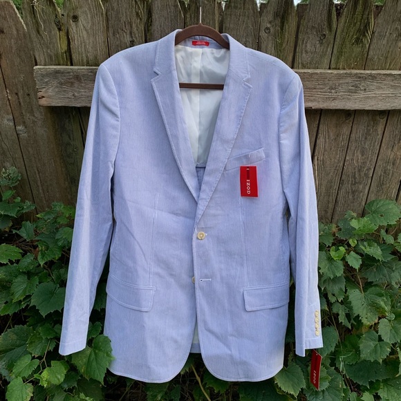 Izod navy and white striped sports jacket - Picture 2 of 7